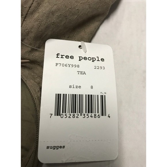 Free People Women's Dress Tea Taupe Sleeveless Dress Size 8 NWT - Picture 7 of 7